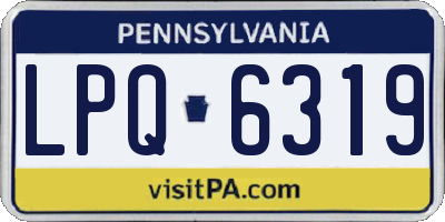 PA license plate LPQ6319