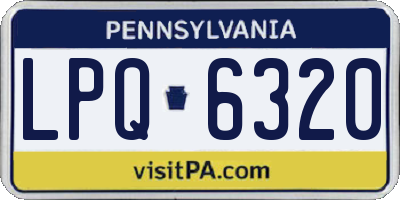 PA license plate LPQ6320