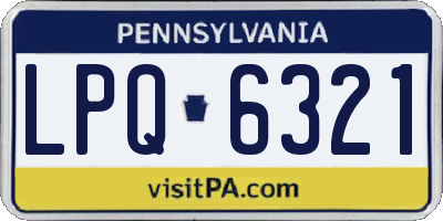 PA license plate LPQ6321