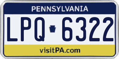 PA license plate LPQ6322