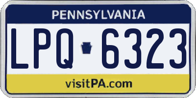 PA license plate LPQ6323
