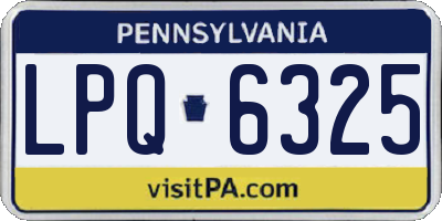 PA license plate LPQ6325