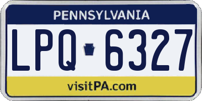 PA license plate LPQ6327