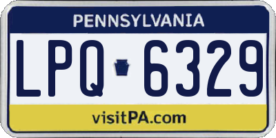 PA license plate LPQ6329