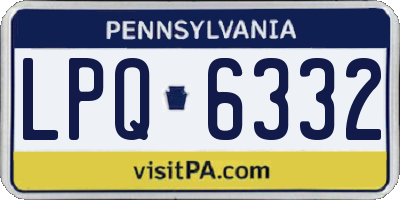 PA license plate LPQ6332