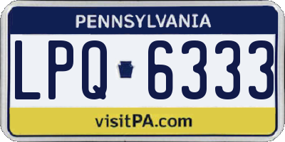 PA license plate LPQ6333