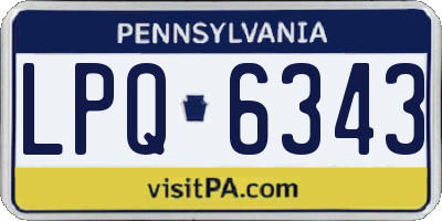 PA license plate LPQ6343