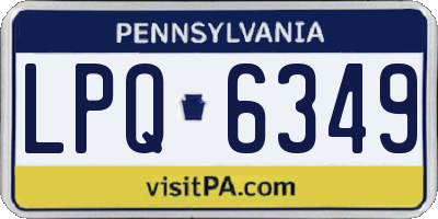 PA license plate LPQ6349