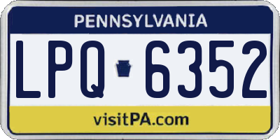 PA license plate LPQ6352