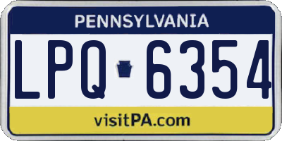 PA license plate LPQ6354