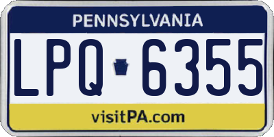 PA license plate LPQ6355