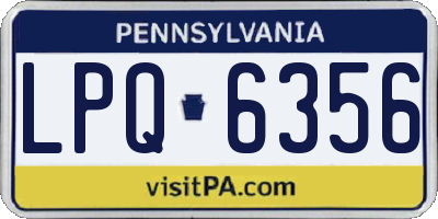 PA license plate LPQ6356