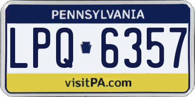 PA license plate LPQ6357