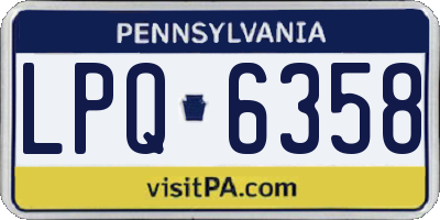 PA license plate LPQ6358