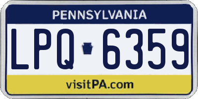 PA license plate LPQ6359