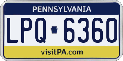 PA license plate LPQ6360