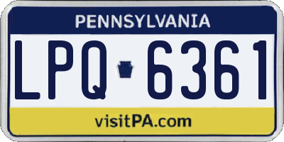 PA license plate LPQ6361