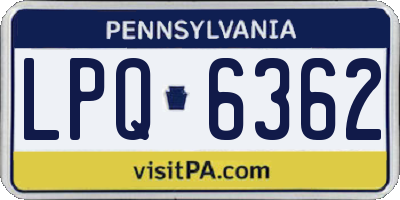 PA license plate LPQ6362