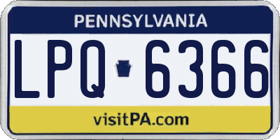 PA license plate LPQ6366