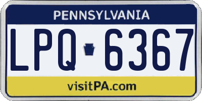 PA license plate LPQ6367