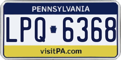 PA license plate LPQ6368