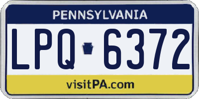 PA license plate LPQ6372
