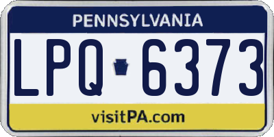 PA license plate LPQ6373