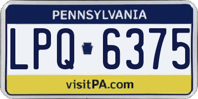 PA license plate LPQ6375