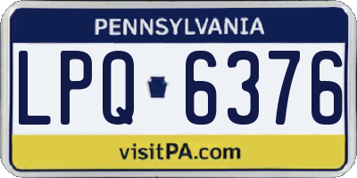 PA license plate LPQ6376