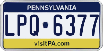 PA license plate LPQ6377