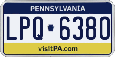 PA license plate LPQ6380