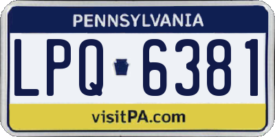 PA license plate LPQ6381