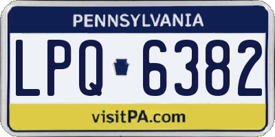 PA license plate LPQ6382