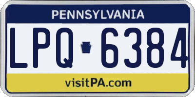 PA license plate LPQ6384