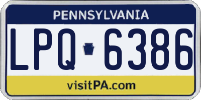 PA license plate LPQ6386