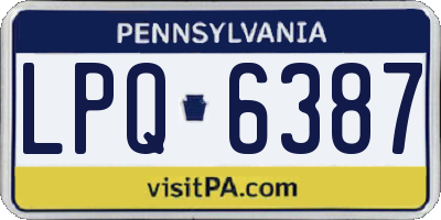 PA license plate LPQ6387