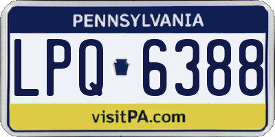PA license plate LPQ6388