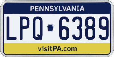 PA license plate LPQ6389