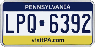 PA license plate LPQ6392