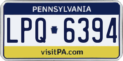 PA license plate LPQ6394