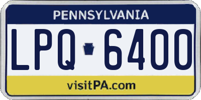 PA license plate LPQ6400