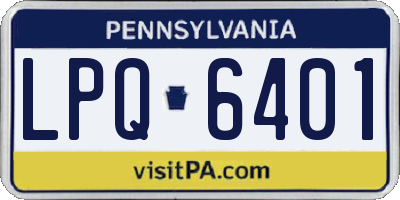PA license plate LPQ6401