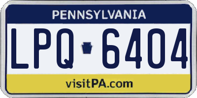 PA license plate LPQ6404