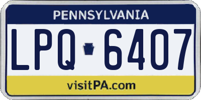 PA license plate LPQ6407
