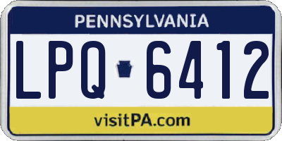 PA license plate LPQ6412