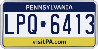 PA license plate LPQ6413