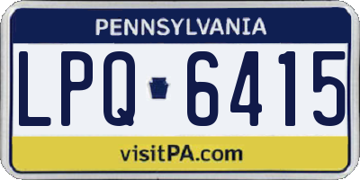 PA license plate LPQ6415