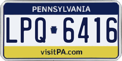 PA license plate LPQ6416