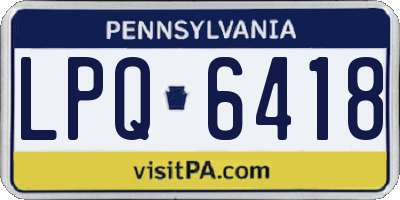 PA license plate LPQ6418