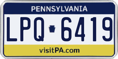PA license plate LPQ6419